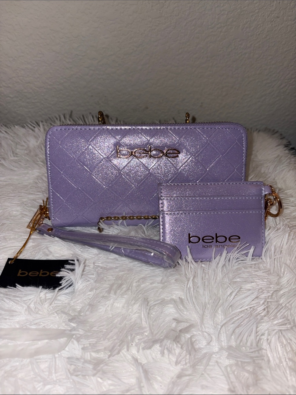 Bebe Lilac Jenna Wallet with Card Holder